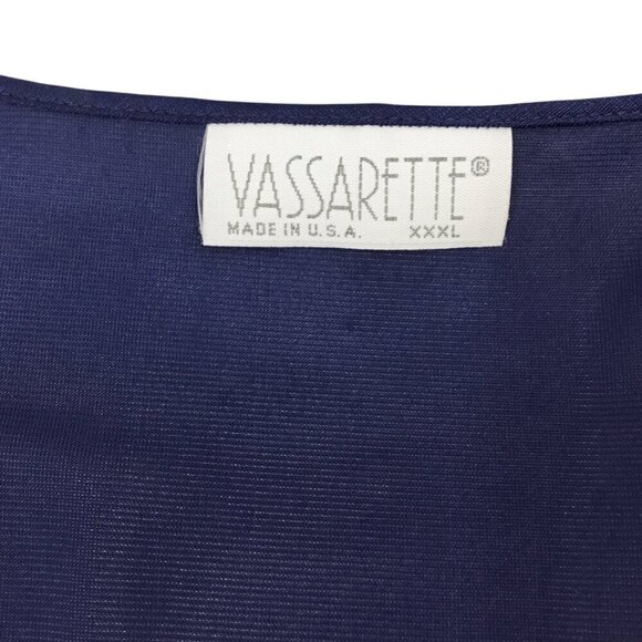 Vassarette Vintage Robe NWT Navy Blue Size XXXL 3XL Nylon USA Lightweight Gown - Picture 9 of 10
